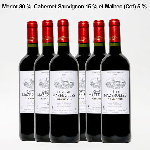 Lot de 6 bouteilles Château Mazerolles Grand Vin de Bordeaux - Livraison Offerte