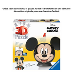 1 Puzzle 3D Ball 72 pièces - Disney Mickey Mouse + 1 Coffret à dessin Mandala La Reine des Neiges + 1 Puzzle 3D lampe ronde 72 pièces - Livraison offerte