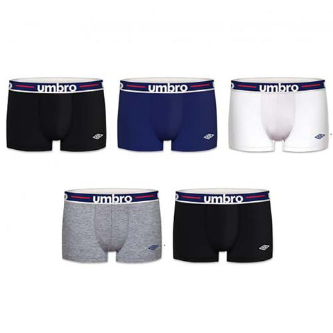 Lot de 5 boxers de marque UMBRO confortables en coton - Livraison Offerte